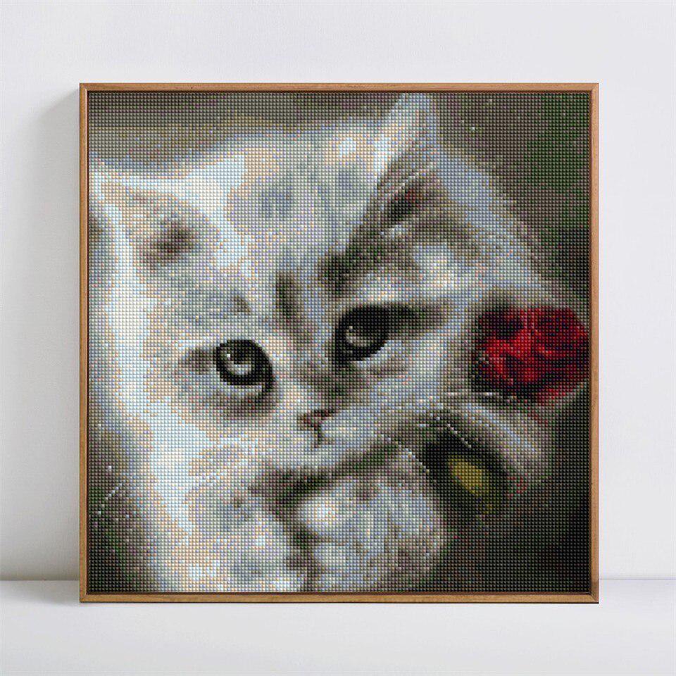 Алмазная вышивка котик 30x30CM