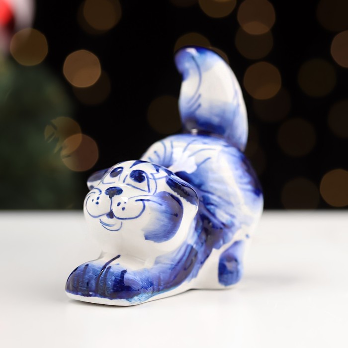 Фигурка фарфор гжель «Котик»